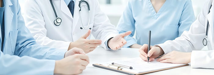 A multidisciplinary expert team developing a treatment plan